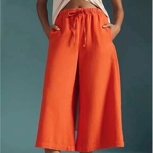 Pilcro- Anthropologie Mid Rise Drawstring Wide Leg Culotte